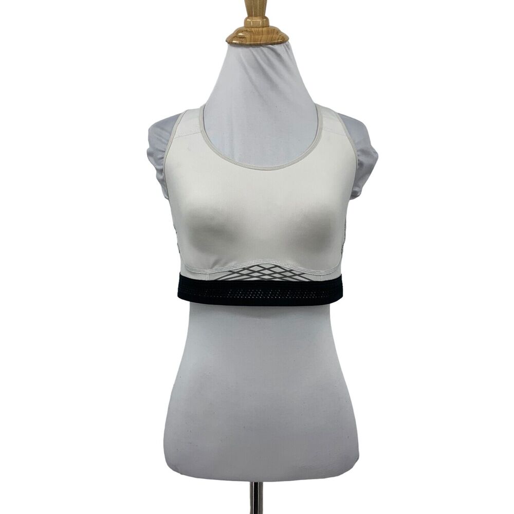 Nike Pro Fierce Reflective Sports Bra Womens L Large Racerback Sheer Panel